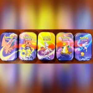5 Empty Pokemon Collector's Tins
